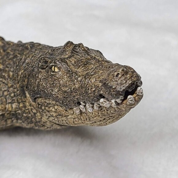 2014 Schleich Alligator Crocodile Collectible Toy Figure Movable Jaw 7" Retired - Picture 2 of 11
